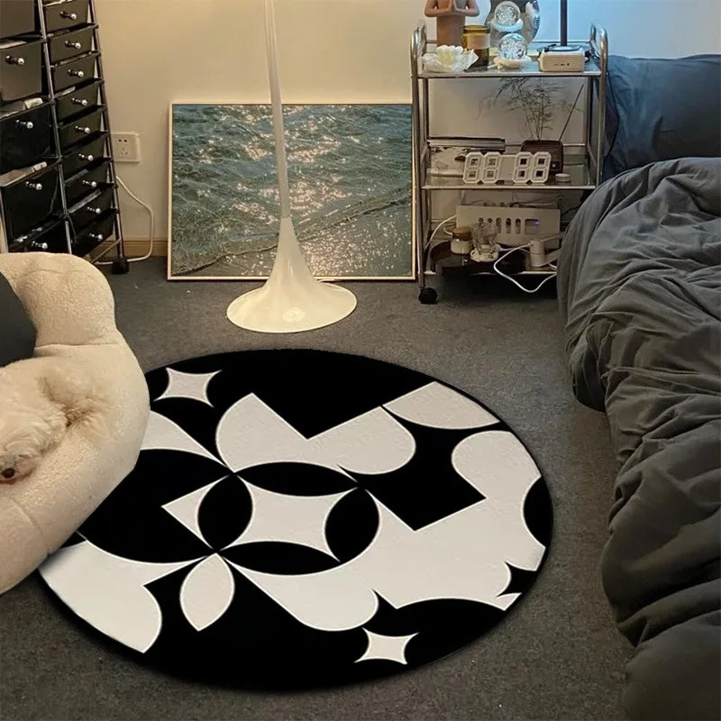 Alfombra VIKAMA para CD de música, alfombra redonda para silla de juegos, alfombrilla de suelo para habitación, sala de estar decorada, salón, alfombra antideslizante de gran superficie