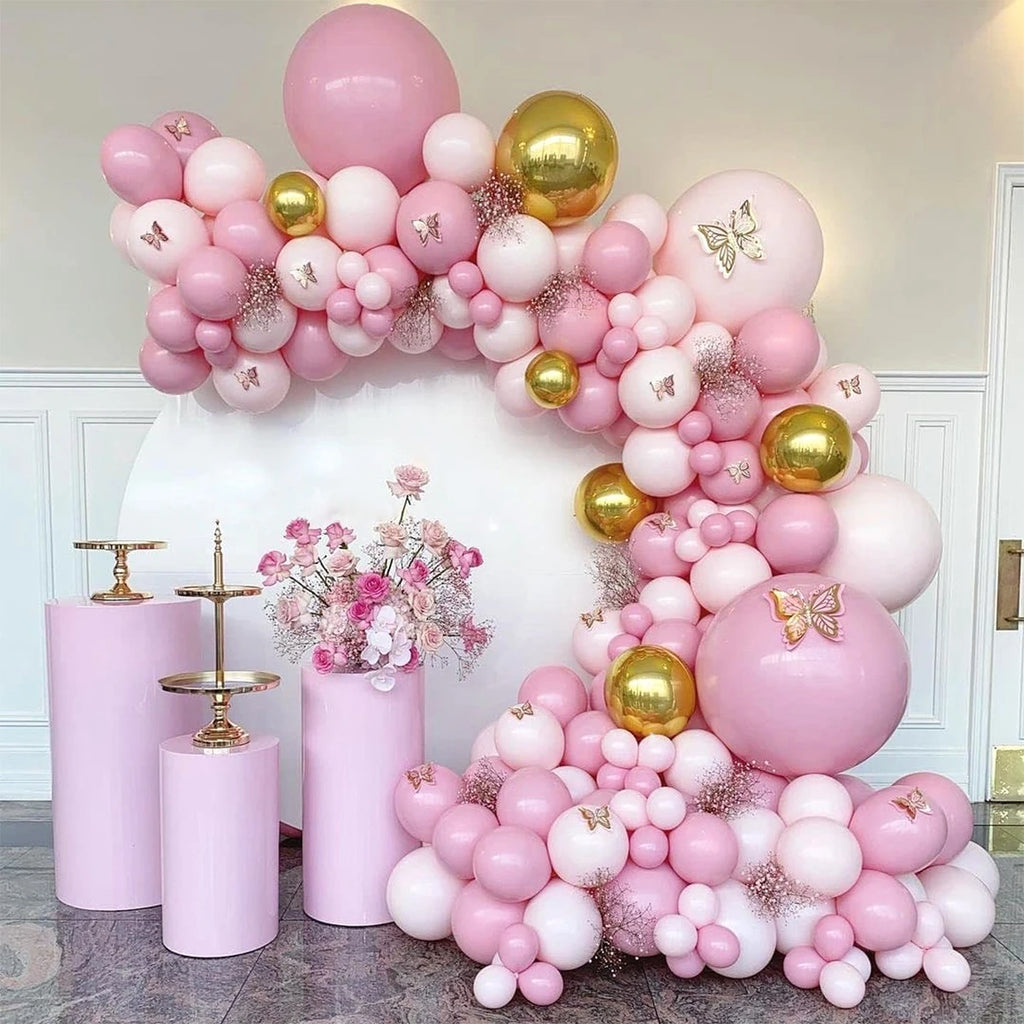 Kit de arco de guirnalda de globos de mariposa morada, globos de látex para fiesta de cumpleaños, decoración para niños, adultos, bodas, baby shower