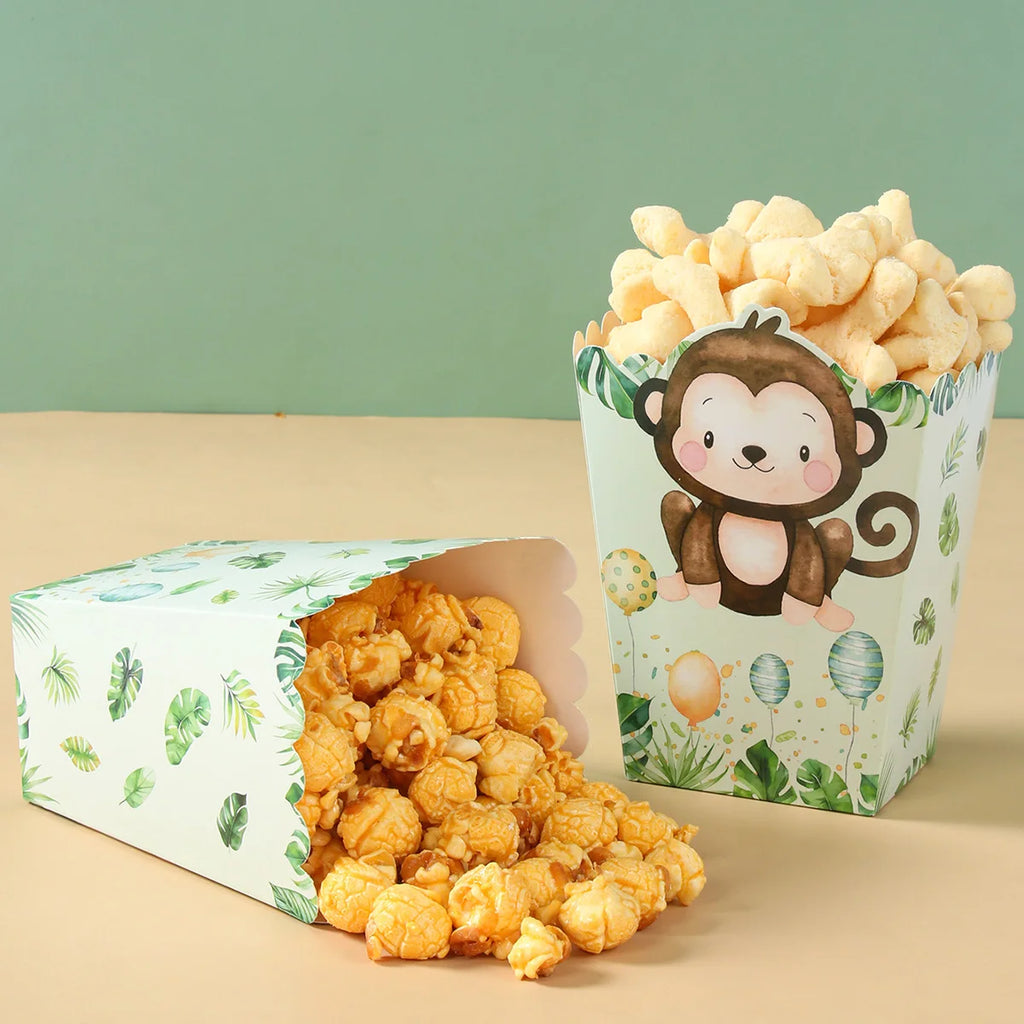 Cajas de Palomitas de Maíz Fiesta Safari en la Jungla, Cajas de Caramelos, Decoración de Fiesta de Animales de la Jungla, Baby Shower, Decoraciones de Cumpleaños para Niños