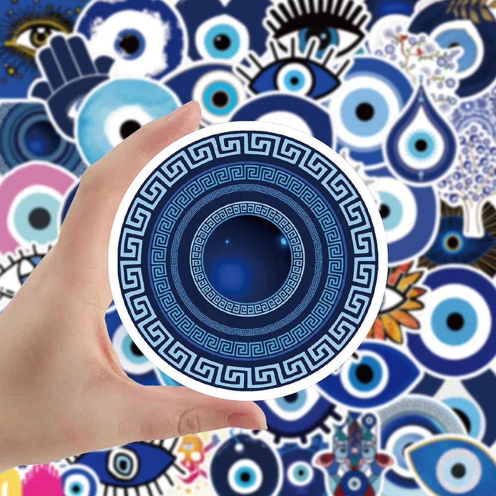 10/30/50pcs Autocollants Graffiti Oeil Turc Gothique Maléfique Esthétique Stickers Skateboard Moto Téléphone Voiture Cool Imperméable