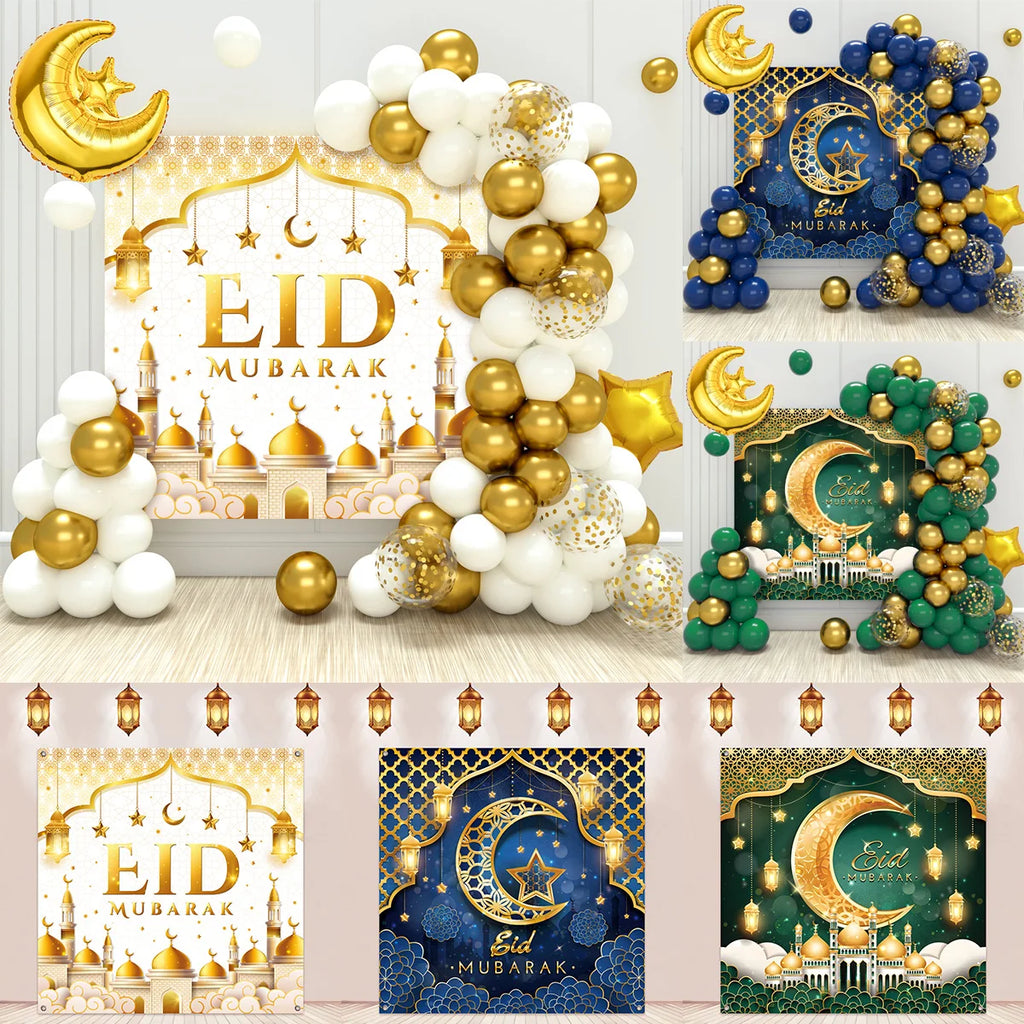 Lot de ballons Eid Mubarak pour le ramadan, décoration de ramadan Kareem, fournitures de fête musulmane islamique 2025