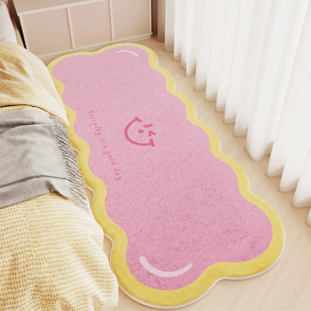 La alfombra Vikama estilo crema de imitación cachemir con dopamina es suave y cómoda para la decoración del hogar en el recibidor y el baño.