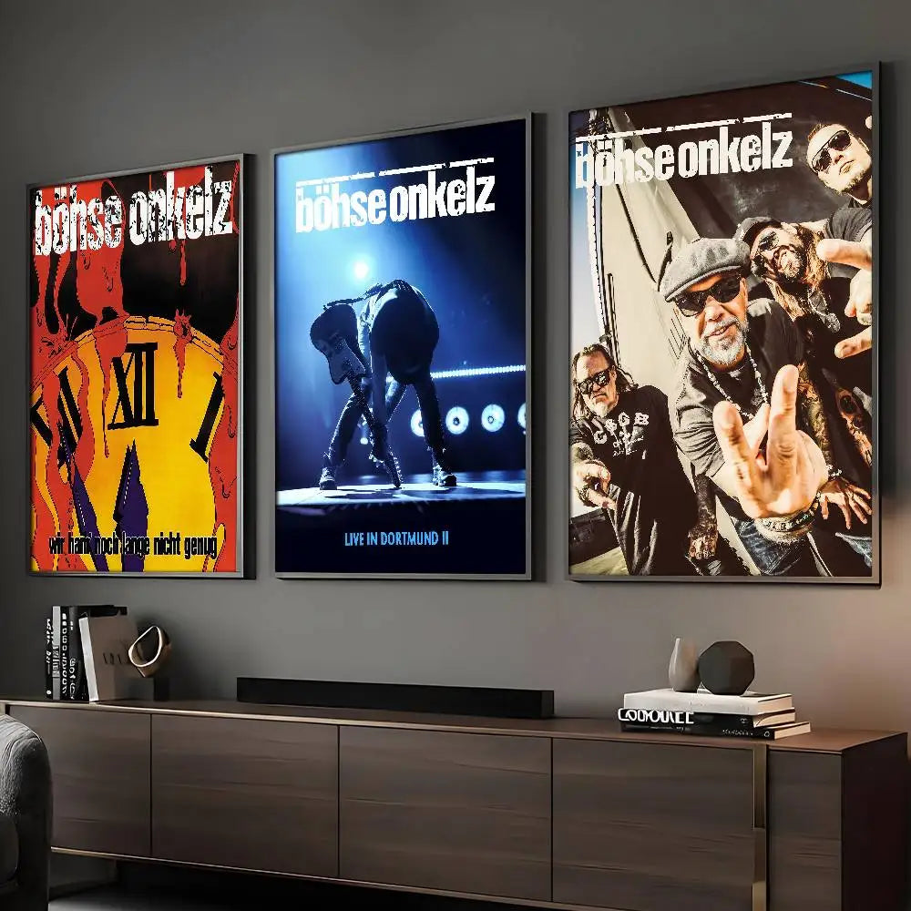Affiche de rock Böse Onkelz HD, impression murale autocollante imperméable, décoration esthétique pour chambre à coucher, salon, bar.