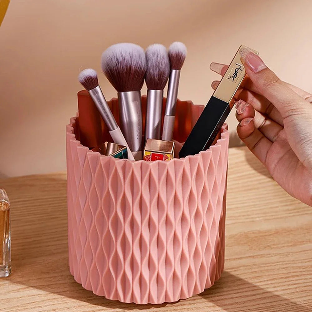 Boîte de rangement rotative pour pinceaux de maquillage, porte-rouge à lèvres et stylos à maquillage, coiffeuse, support de maquillage, léger et compact, le favori des filles