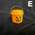 Pumpkin Lantern Bucket Mini Halloween Nostalgia Bucket Candy Jar Trick or Treat Basket Halloween Small Candy Bucket orang
