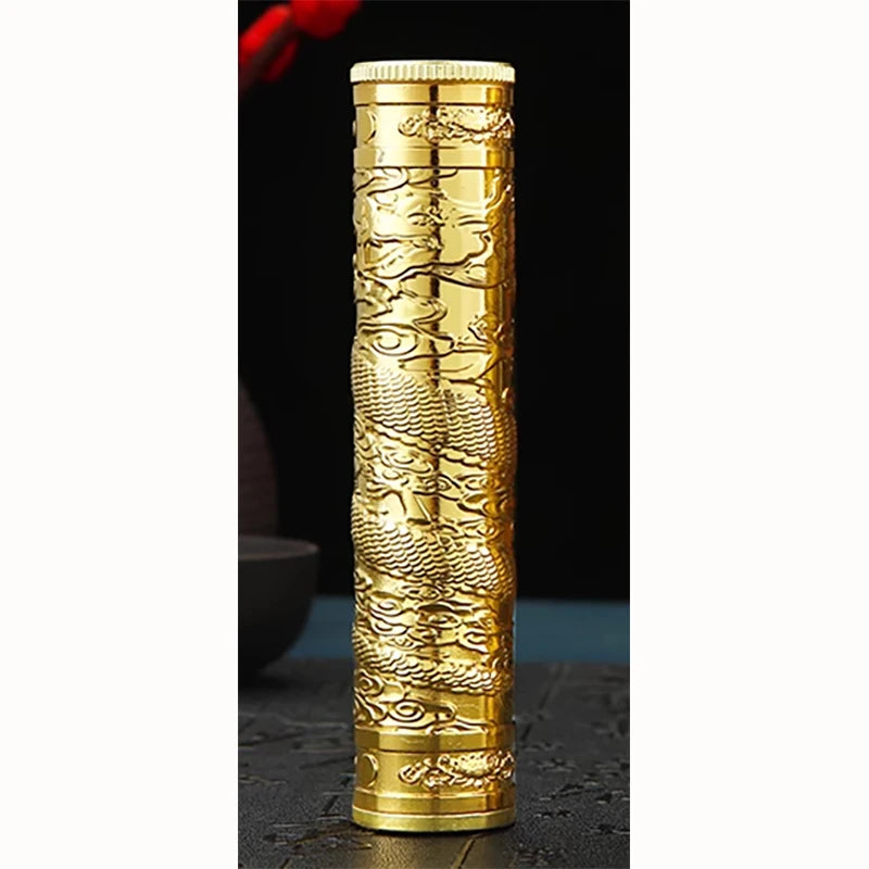 Retro Buddha Metal Incense Case Relief Craft Dragon Incense Box Waterproof Incense Storage Box Incense Accessories