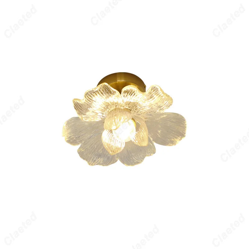 Lámpara de techo LED moderna minimalista con pétalos de flores para sala de estar, pasillo, balcón, iluminación decorativa E27