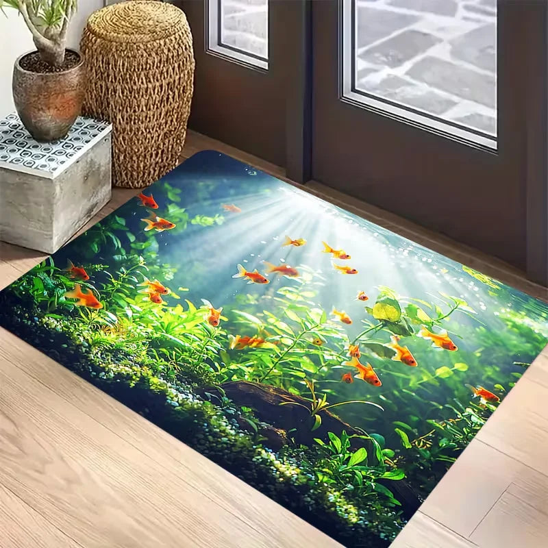 Felpudo de baño antideslizante Sharks Glacier, alfombra de suelo de microfibra absorbente lavable a máquina para dormitorio, sala de estar, entrada