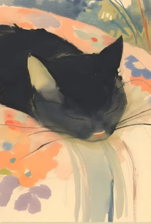 Póster Vintage Japonés Gato Comiendo Ramen Sushi Maneki Neko Arte de Pared de Cocina Gato Japonés Neko Decoración de Pared Lienzo Pintura Restaurante