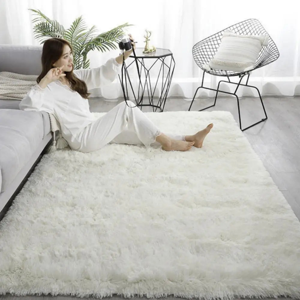 Machine Washable Upgrade Rugs for Bedroom, Grey, Fluffy Shaggy Soft Area Rug, Gray Non-Slip Indoor Floor Carpet for everywhere