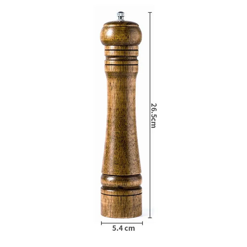 Juego de molinillos de especias de madera de roble clásico, molinillo de condimentos de mano ajustable, juego de herramientas con núcleo de molienda de cerámica