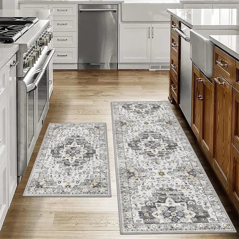 VIKAMA 1/2PCS Alfombras de cocina bohemias antideslizantes lavables para baño, felpudos para puerta, pasillo, alfombras de pasillo, decoración del hogar