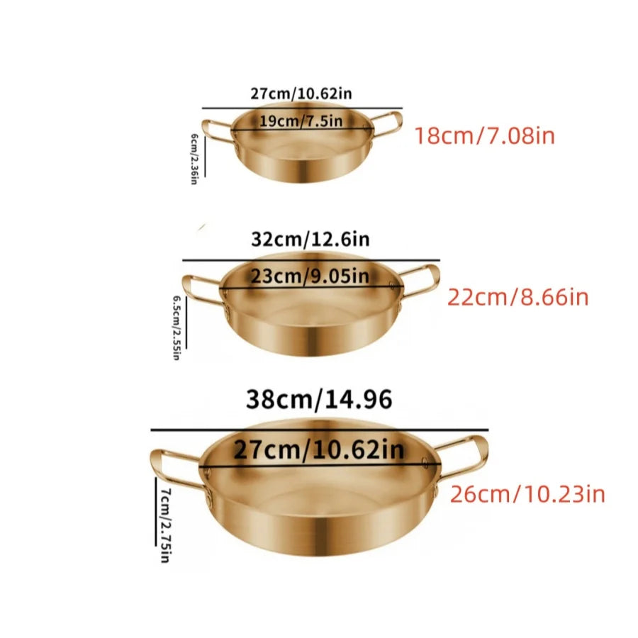 Batterie de cuisine en acier inoxydable Casserole Casseroles sèches avec poignée Cuisine à domicile Poêle à paella Marmite à fruits de mer Assiettes à pique-nique
