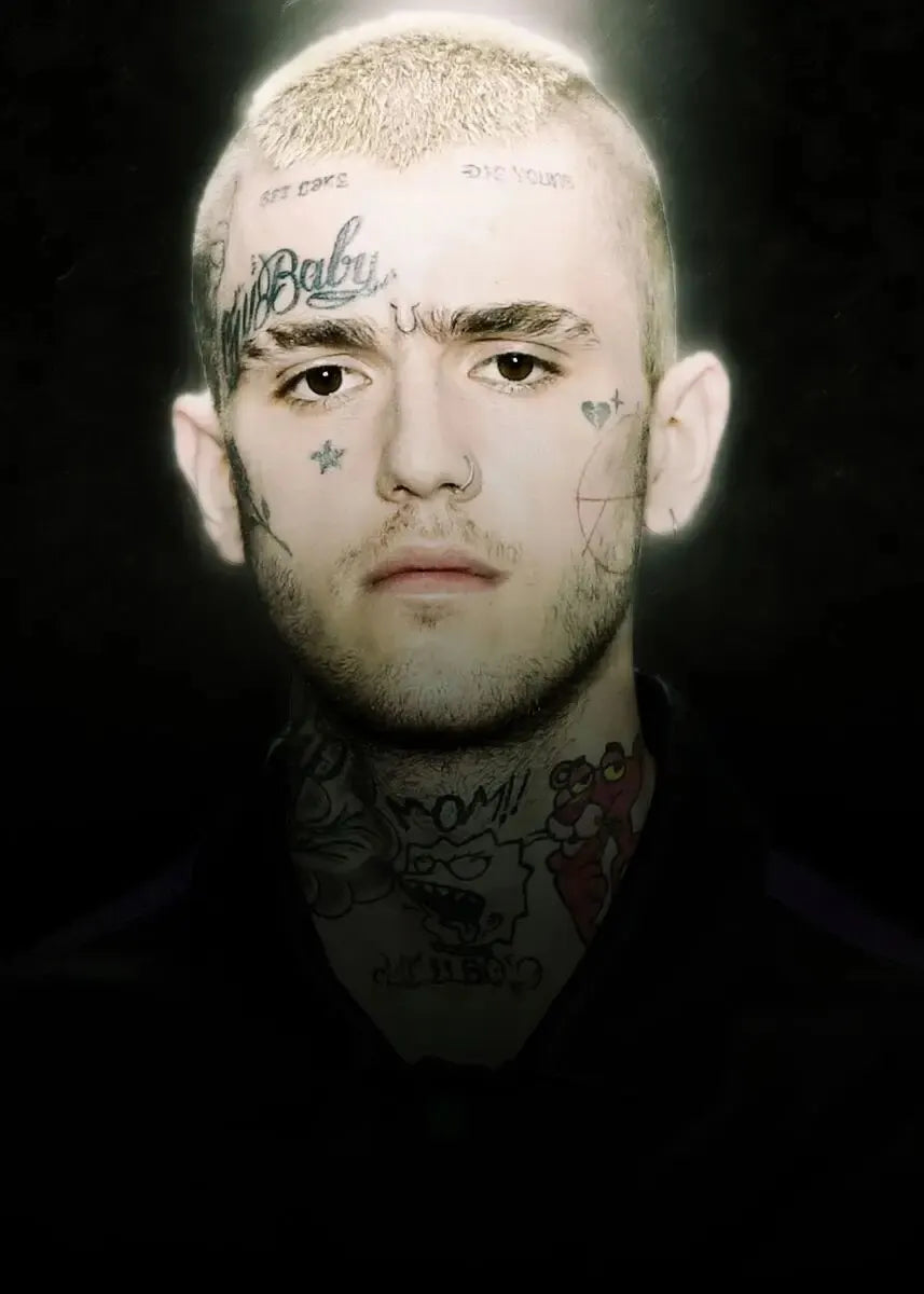 Lil Peep Retro Poster - Vintage Black & White Canvas Wall Art for Hip Hop Fans, Room Decor Aesthetic