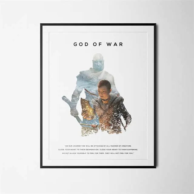 God of War Ragnarok 2022 Poster - Kratos Themed Wall Art for Gaming Room Decor