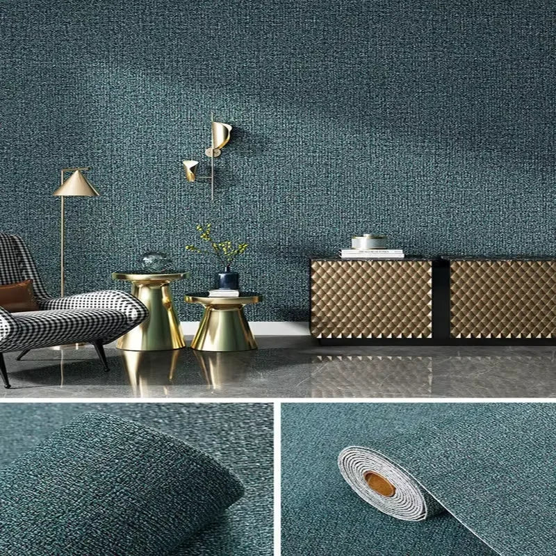 2.8/10m 3D Thicken self-adhesive wallpaper linen plain Diatom Mud wall stickers color decor renovation anti-collision Home Decor