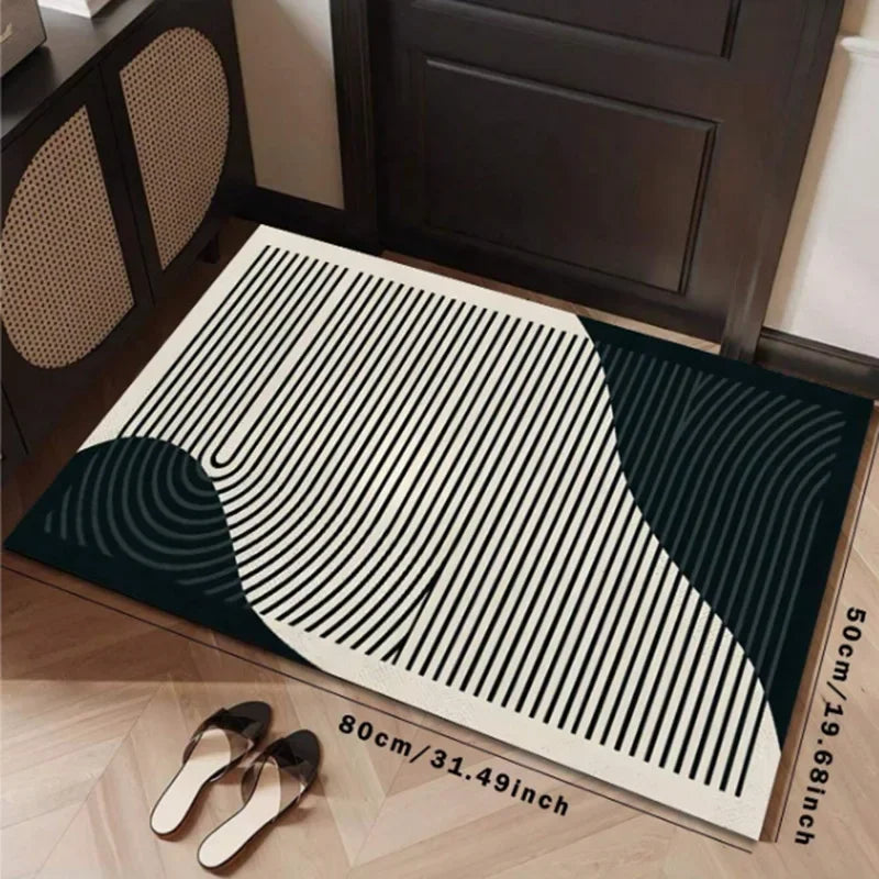 Alfombra minimalista de línea VIKAMA, felpudo para recibidor, alfombrilla para puerta de cocina y baño, resistente a las manchas y fácil de limpiar, decoración del hogar