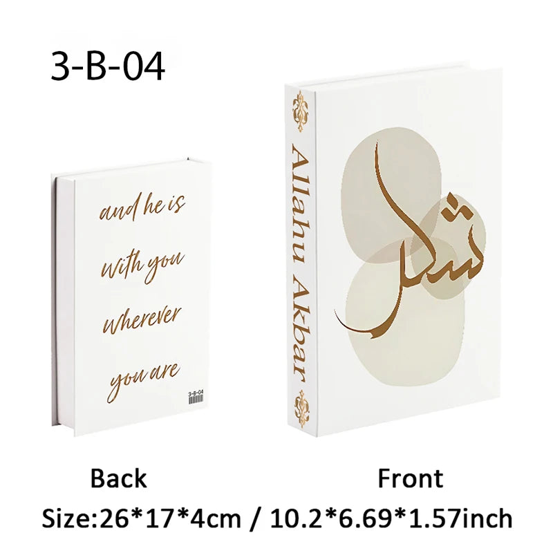 Islamic Kaaba Mosque Luxe Fake Book Storage Box Home Interior Decoration Decorative Books Coffee Table Bedroom Living Room Decor