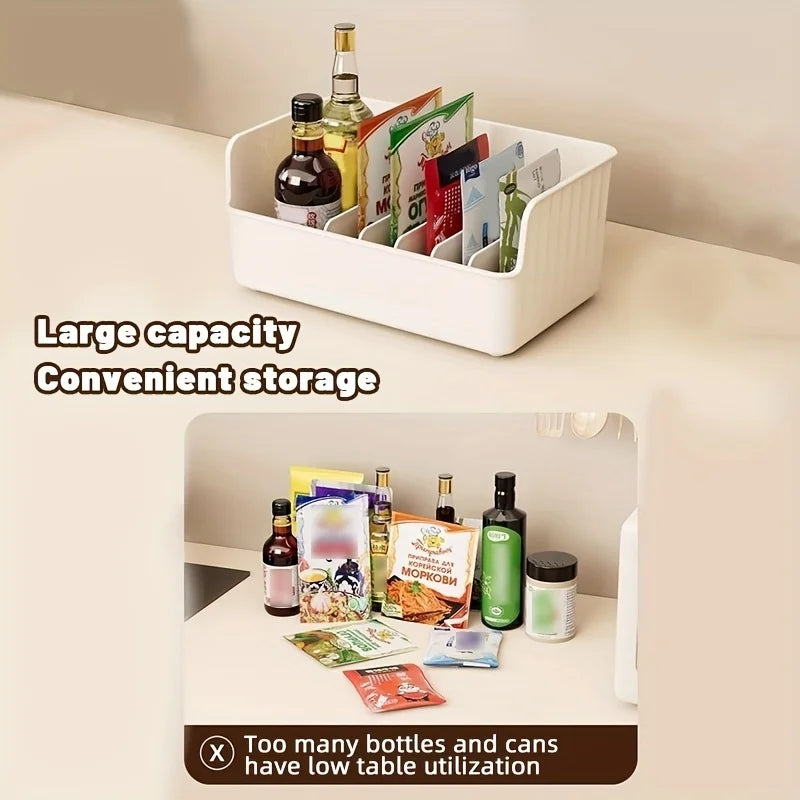 6 - Étagère à épices détachable à compartiments. Grande capacité pour le rangement des assaisonnements dans le réfrigérateur, les armoires et sur le comptoir. Organisateur pratique.
