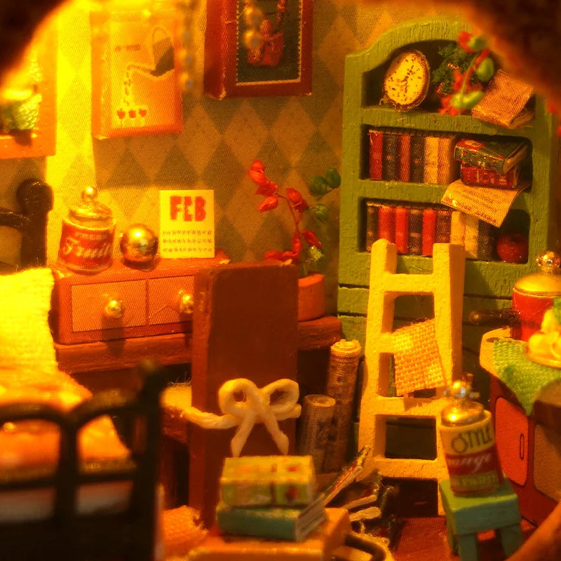 1 pièce, Maison de poupée en bois à assembler soi-même, Kit de maquette à monter, Puzzle 3D, Cadeaux d'anniversaire pour adolescents et adultes, Micro-modèle de décoration intérieure