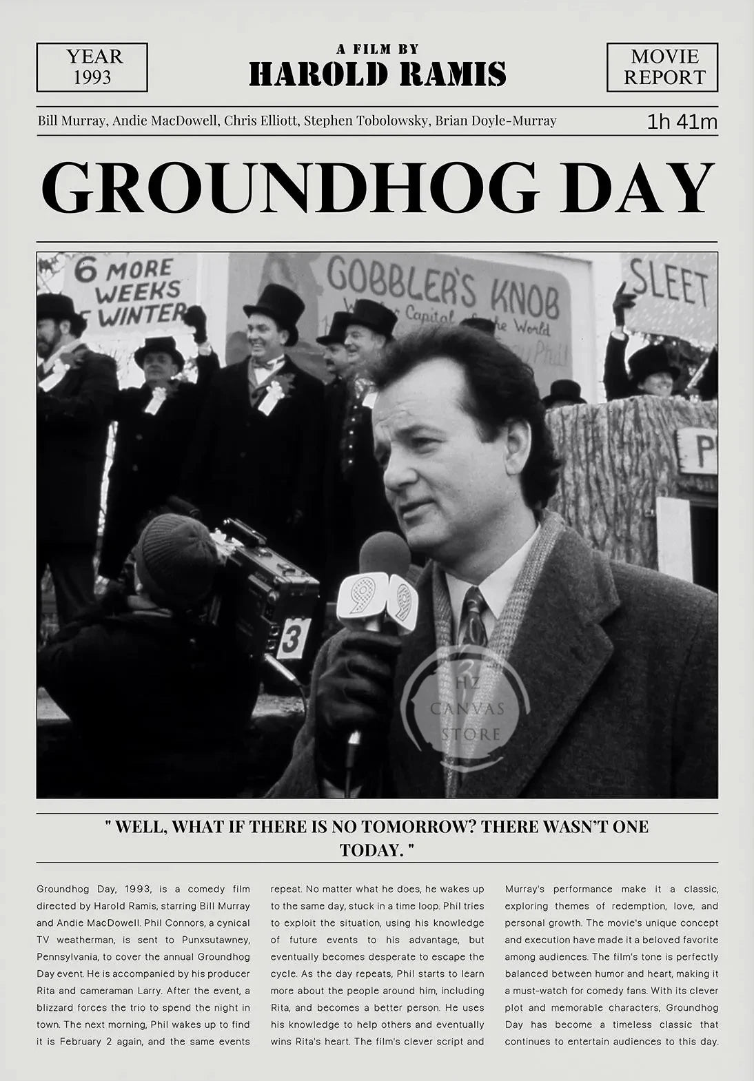 Minimalist Black and White Movie Poster Retro Newspaper Film Print Wall Art Painting Forrest Gump/Pulp Fiction Modern Home Decor