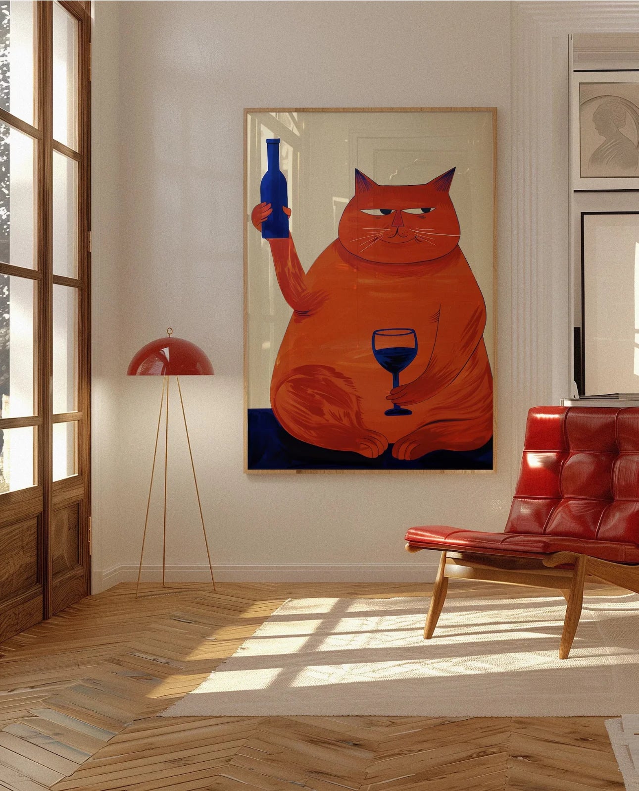 Décoration de bar, Affiche de chat, Impression de vin, Décoration de cuisine rétro, Décoration de milieu de siècle, Art mural tendance, Impression "Cheers", Salle à mange
