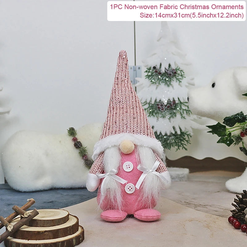 Decoración navideña de Papá Noel para el hogar 2025, decoración de mesa, muñeco de alce, adornos navideños, regalos de Navidad, Feliz Año Nuevo 2026