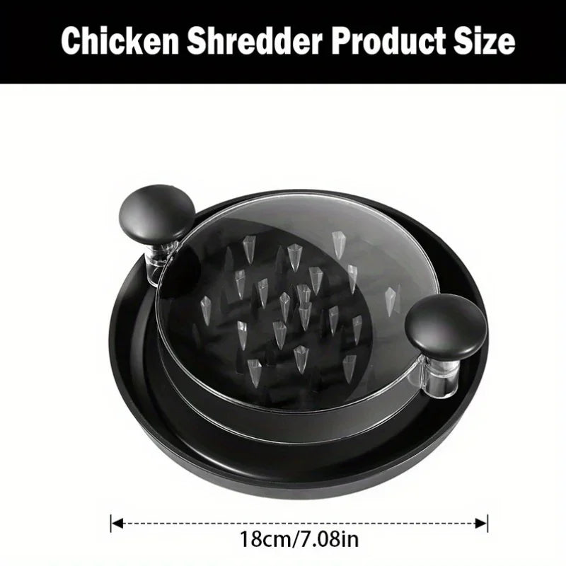 Triturador de Pollo Mejorado con Cubierta Transparente: Herramienta Giratoria Grande Antideslizante para Picar Pollo, Carne de Res, Repollo, Verduras