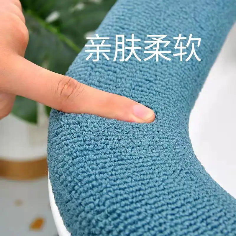 Funda de asiento de inodoro cálida de invierno, alfombrilla de inodoro para baño con asa, cojín grueso suave lavable, accesorios para calentador de inodoro