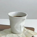 6.7oz Korean Style Cups and Mugs Coffee Mug White Ceramic Nordic Wrinkle Cup 200ml Drinking Coffe Tumbler English Letter