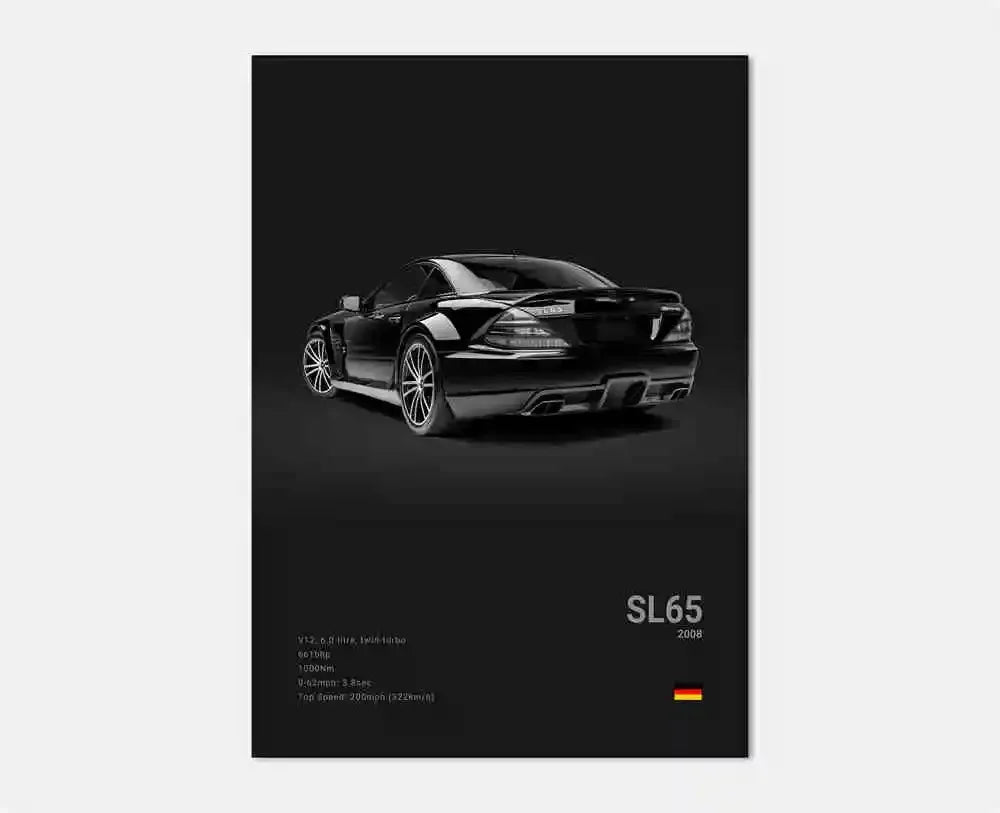 Classic Luxury Black and White Sports Car Wall Art G63 SL Gtr Sedan HD Canvas Painting Poster and Printed Home Living Room Decor