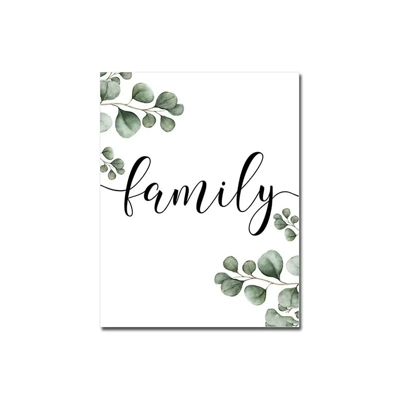 Happy Family Quote Wall Art Black White Poster Love Heart Print Nordic Canvas Painting Minimalist Picture Living Bedroom Decor