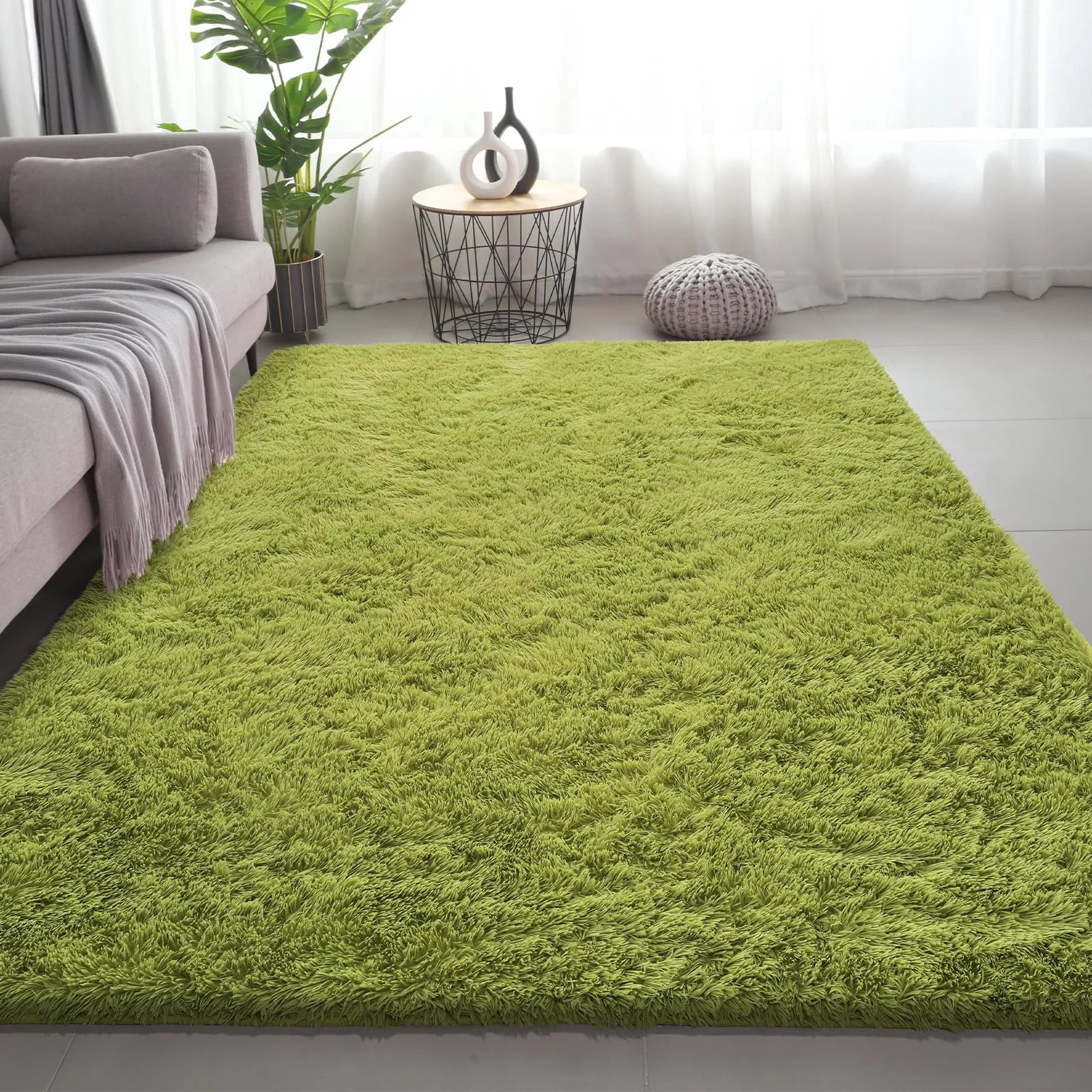 Alfombra hinchada ultrasuave VIKAMA, felpudo de interior para dormitorio y sala de estar, alfombra de guardería, decoración para el hogar de niñas y niños