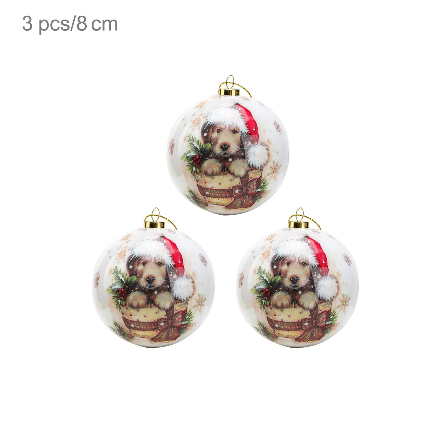3pcs 8cm Christmas Balls Original Gifts Christmas Decoration 2024 Christmas Tree Decorations Gift Decoration Pendants Baubles