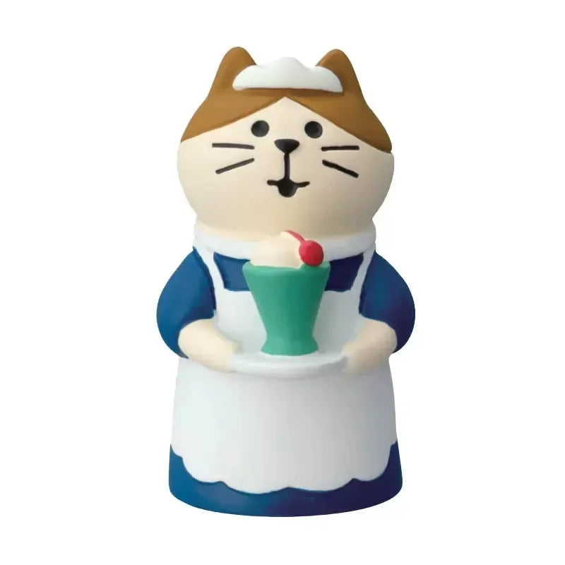 ZAKKA Adornos Noche Mercado Niña Soporte Barbacoa Escena Decoración Accesorios Fotografía Miniatura Resina Gato Regalo Cumpleaños Colección