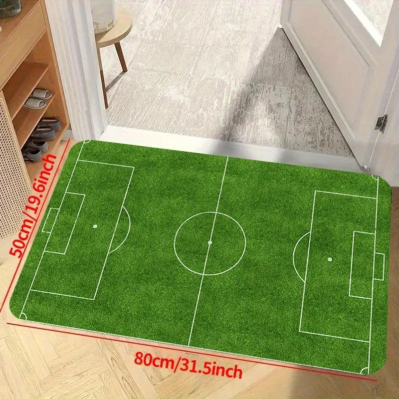 Alfombra de área de campo de fútbol VIKAMA, alfombra suave antideslizante para juegos de campo deportivo, alfombra de piso antideslizante para sala de estar, dormitorio, decoración del hogar