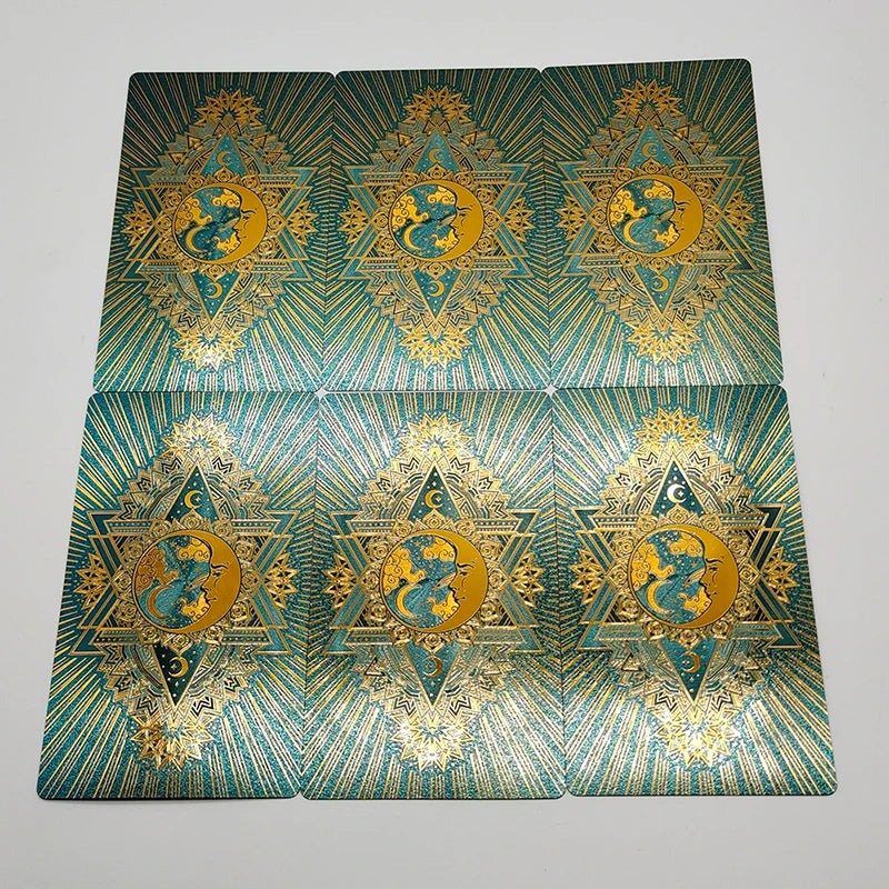 Nouvelles cartes de tarot dorées, magnifique jeu étanche, jeu de société mystère, oracle de divination coloré avec boîte cadeau