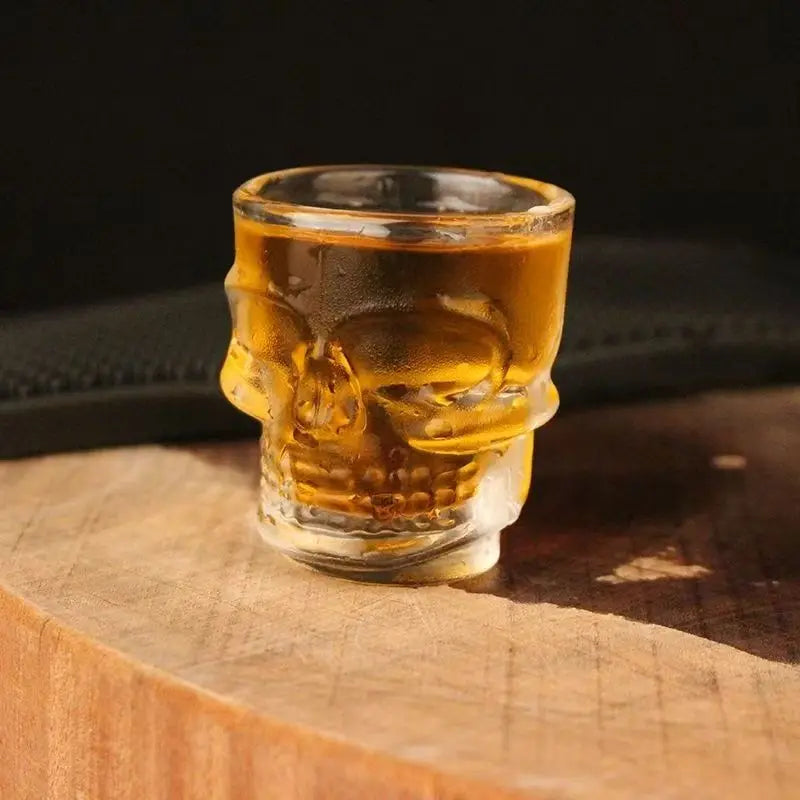 1/2 Pcs Verre à Shot Tête de Mort Créatif en Cristal Transparent Gobelet à Vin Liqueur Whisky Vodka Bière pour Fête Bar Cadeaux d'Halloween