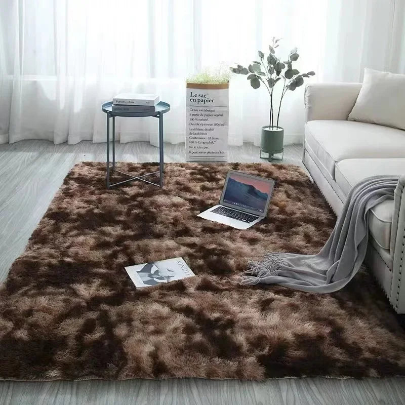 Alfombra minimalista de pelo largo de color liso VIKAMA, mullida y suave, para sala de estar, sofá, mesa de centro, alfombra para cuarto de niños, decoración del hogar