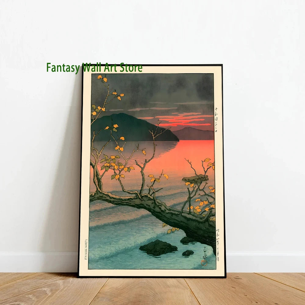 Ukiyo E Carteles Japoneses Vintage Antiguo Paisaje Japonés Bellas Artes Decoración Galería Ukiyo Impresiones Estéticas Pintura en Lienzo