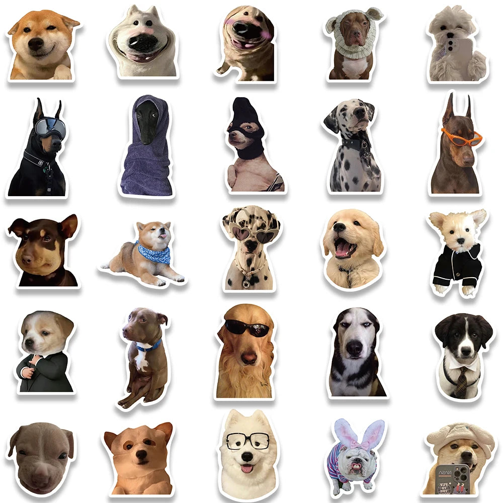 10/30/50/100 autocollants amusants et mignons pour chien et chat, autocollants de dessin animé Kawaii pour skateboard, ordinateur portable, bagages, téléphone, voiture, jouet