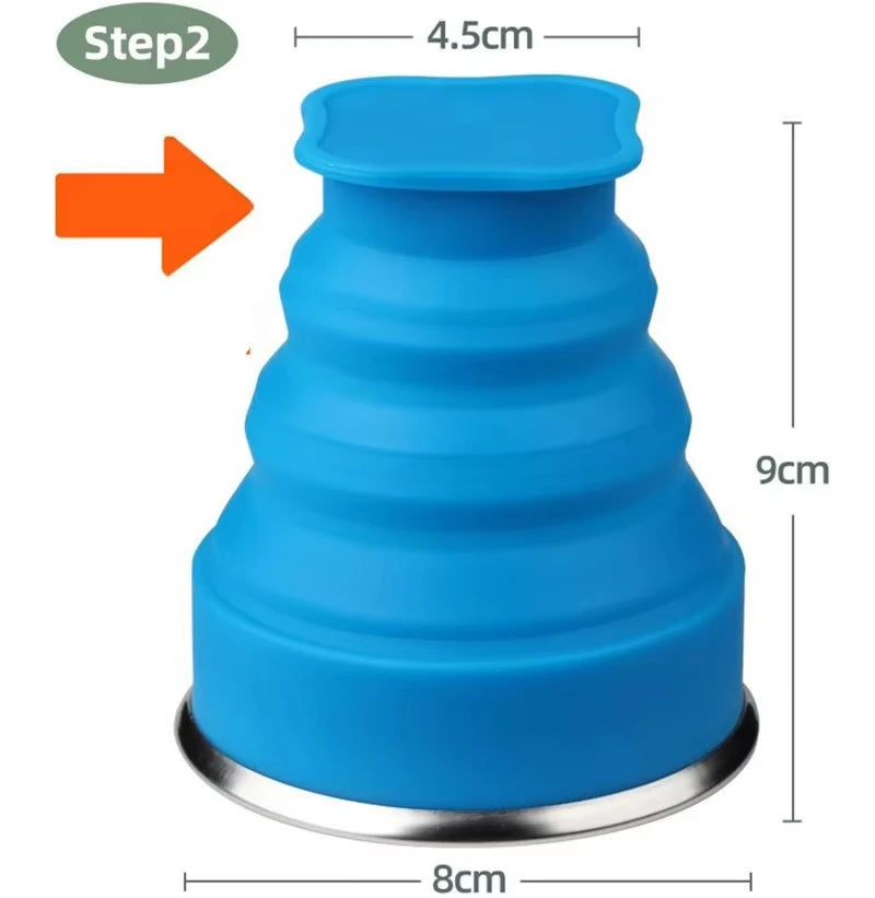Vaso de agua plegable de silicona portátil resistente al calor para exteriores, taza plegable telescópica con tapa para viajes y camping 200ml