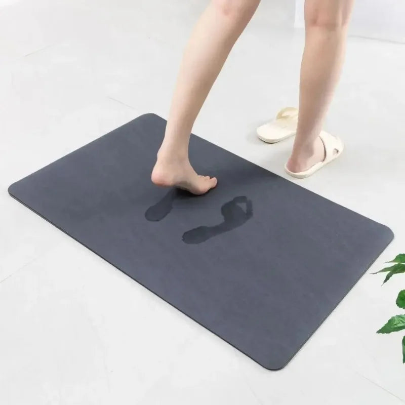 Tapis de sol d'été simple de couleur unie en diatomite antidérapant pour cuisine, entrée, salle de bain, décoration intérieure