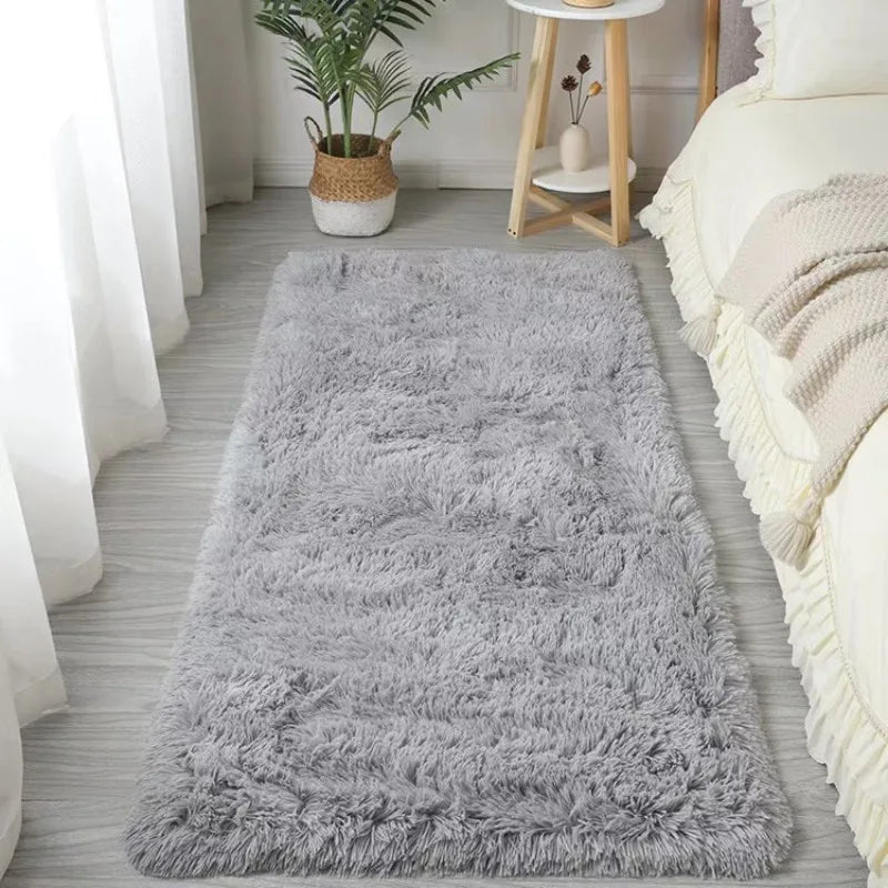 Alfombra de seda y lana VIKAMA para dormitorio, sala de estar, estilo nórdico, tapetes para el hogar, decoración del hogar