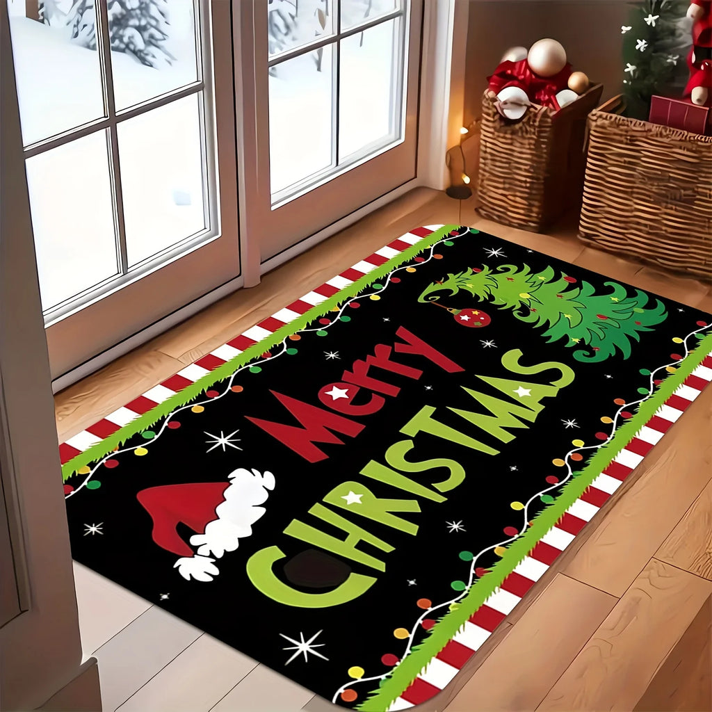 Tapis créatif de Noël VIKAMA Tapis de porte doux Tapis de bienvenue Tapis de salon Tapis de chambre Tapis d'extérieur Décoration de Noël