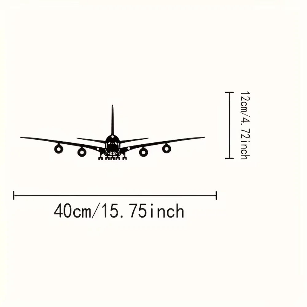 Un cuadro de pared de metal - Diseño de avión Boeing - 15,75 x 4,72 pulgadas - Ideal para la decoración de escenas y como acento metálico elegante
