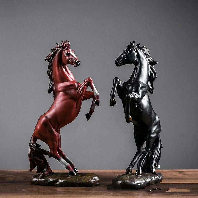 Escultura de caballo de estilo europeo, estatua de animal de resina, recuerdo decorativo, regalo para decoración de sala de estar, oficina, estudio, escritorio