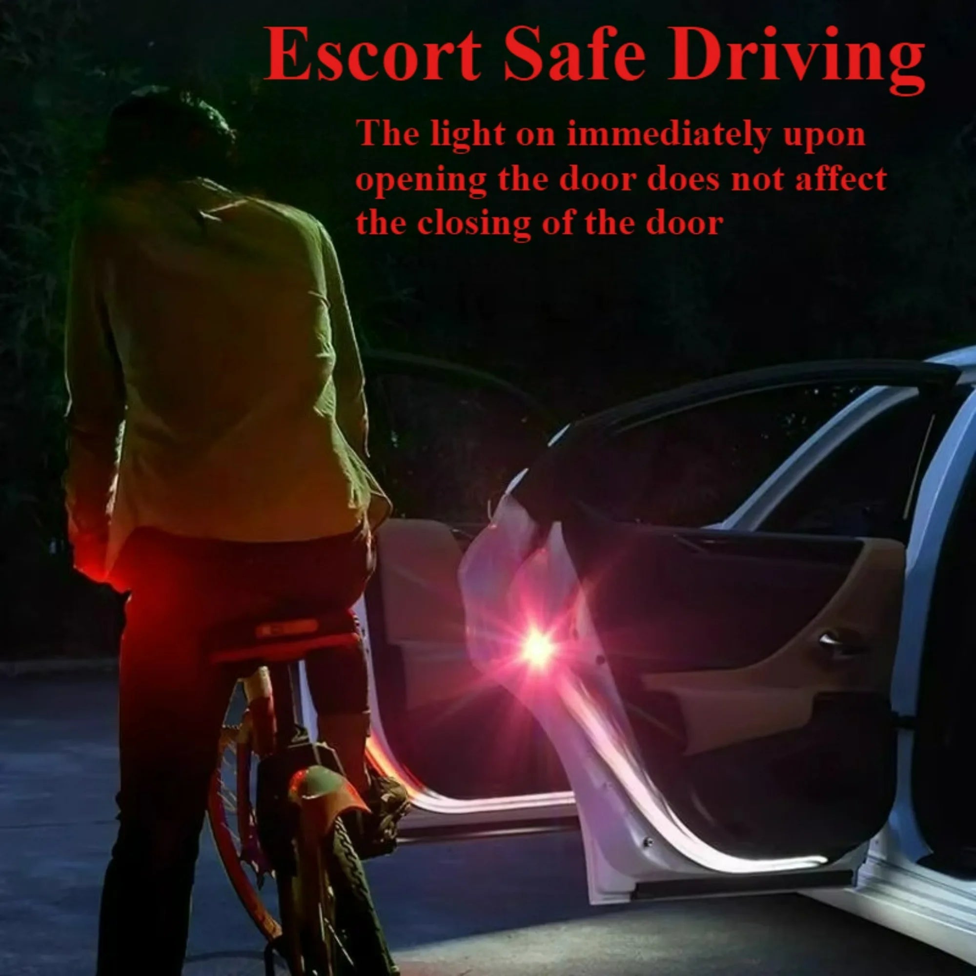Feux de voiture LED d'ouverture de porte, avertissement de sécurité, anticollision, capteur magnétique, stroboscopiques, clignotants, alarme de stationnement, prévention des accidents
