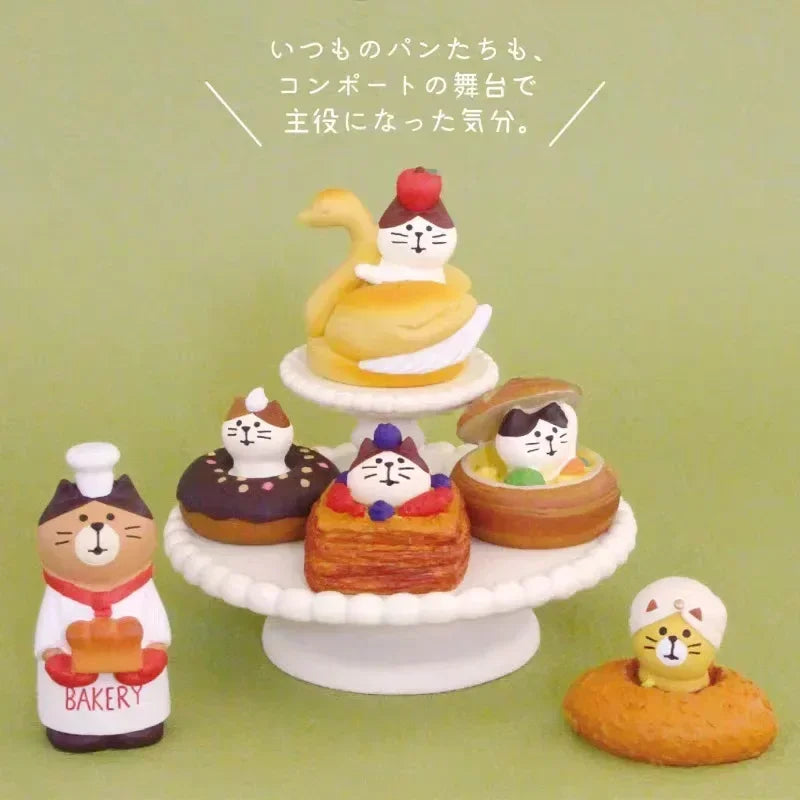 2025 Série de gâteaux de cuisson au pain figurines de chat jouets créatifs de mode figurines de voiture intérieur miniatures de bureau accessoires d'ornement en résine