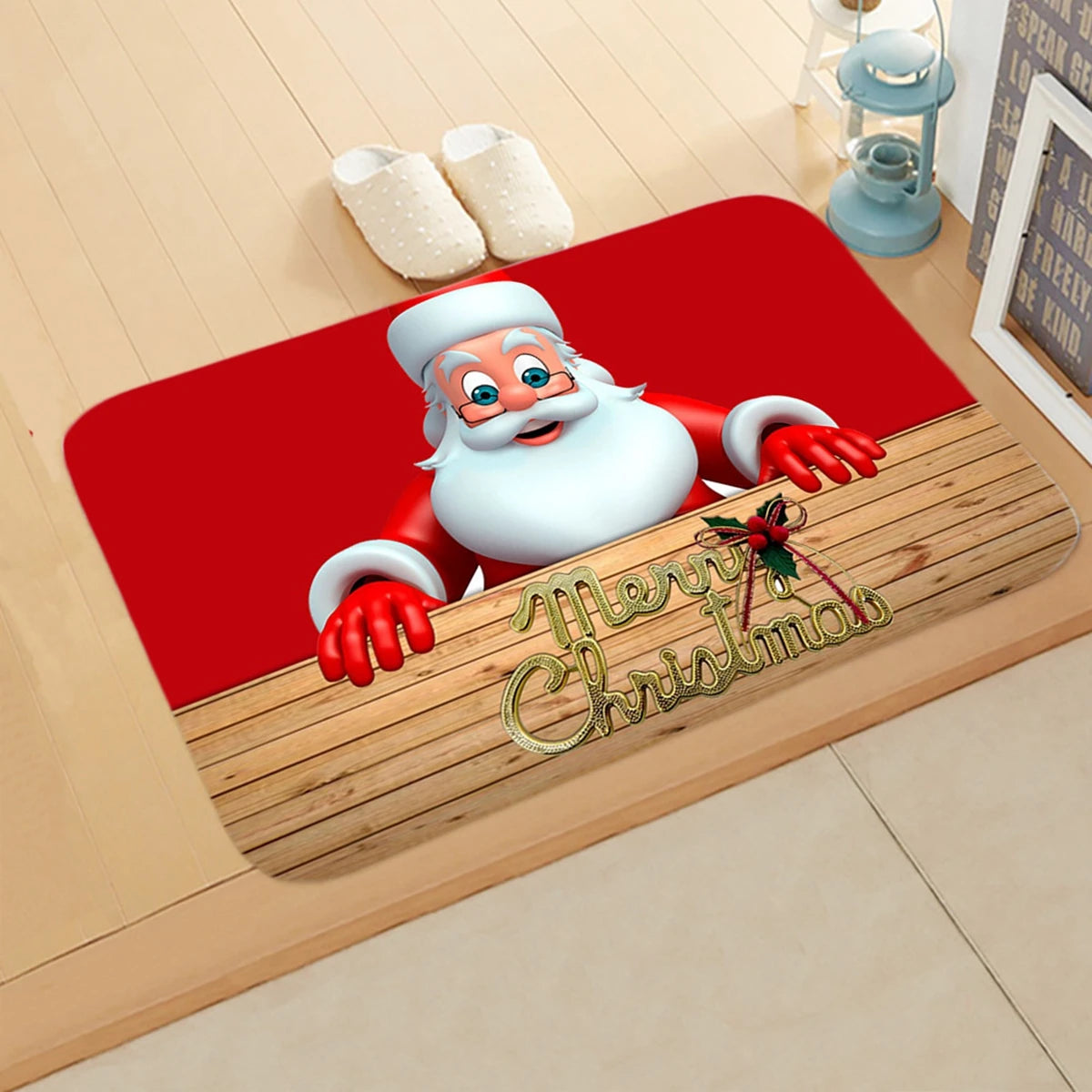 Felpudo navideño Papá Noel Alfombra exterior Decoraciones de Feliz Navidad para el hogar 2025 Adorno de Navidad de Navidad Año Nuevo 2026